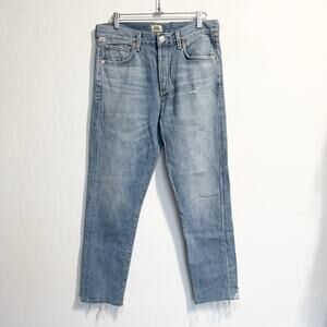 Citizens of Humanity Denim Jeans Sz 28 Liya High Rise Classic Crop Medium Wash